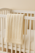 Load image into Gallery viewer, Cashmere Ivory Knit Baby Blanket