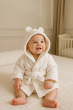 Load image into Gallery viewer, Hydrocotton Baby Robe & Olivewood Brush Gift Set