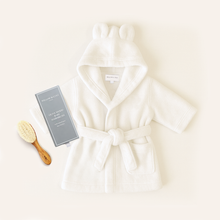 Load image into Gallery viewer, Hydrocotton Baby Robe & Olivewood Brush Gift Set