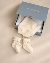 Load image into Gallery viewer, Ivory Cashmere Bonnet and Booties Set
