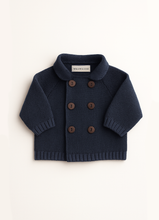 Load image into Gallery viewer, Nehru Cardigan and Arlo Plush Toy Rattle New Baby Gift Set
