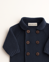 Load image into Gallery viewer, Nehru Cardigan and Arlo Plush Toy Rattle New Baby Gift Set
