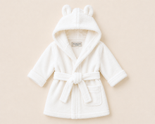Load image into Gallery viewer, Hydrocotton Baby Robe &amp; Olivewood Brush Gift Set
